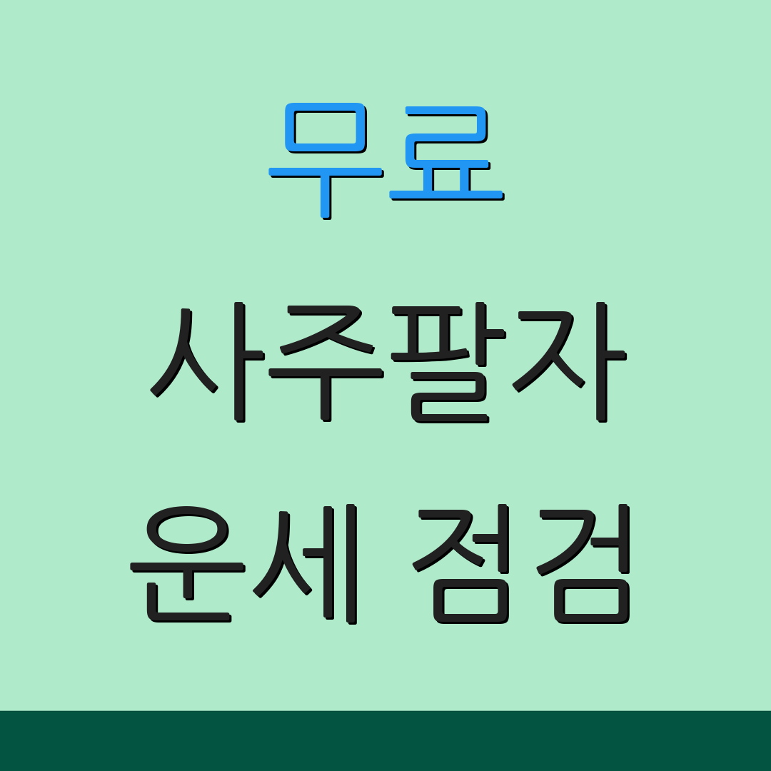 무료 사주팔자 운세 점검 | 운세 조언 | 운세 해석