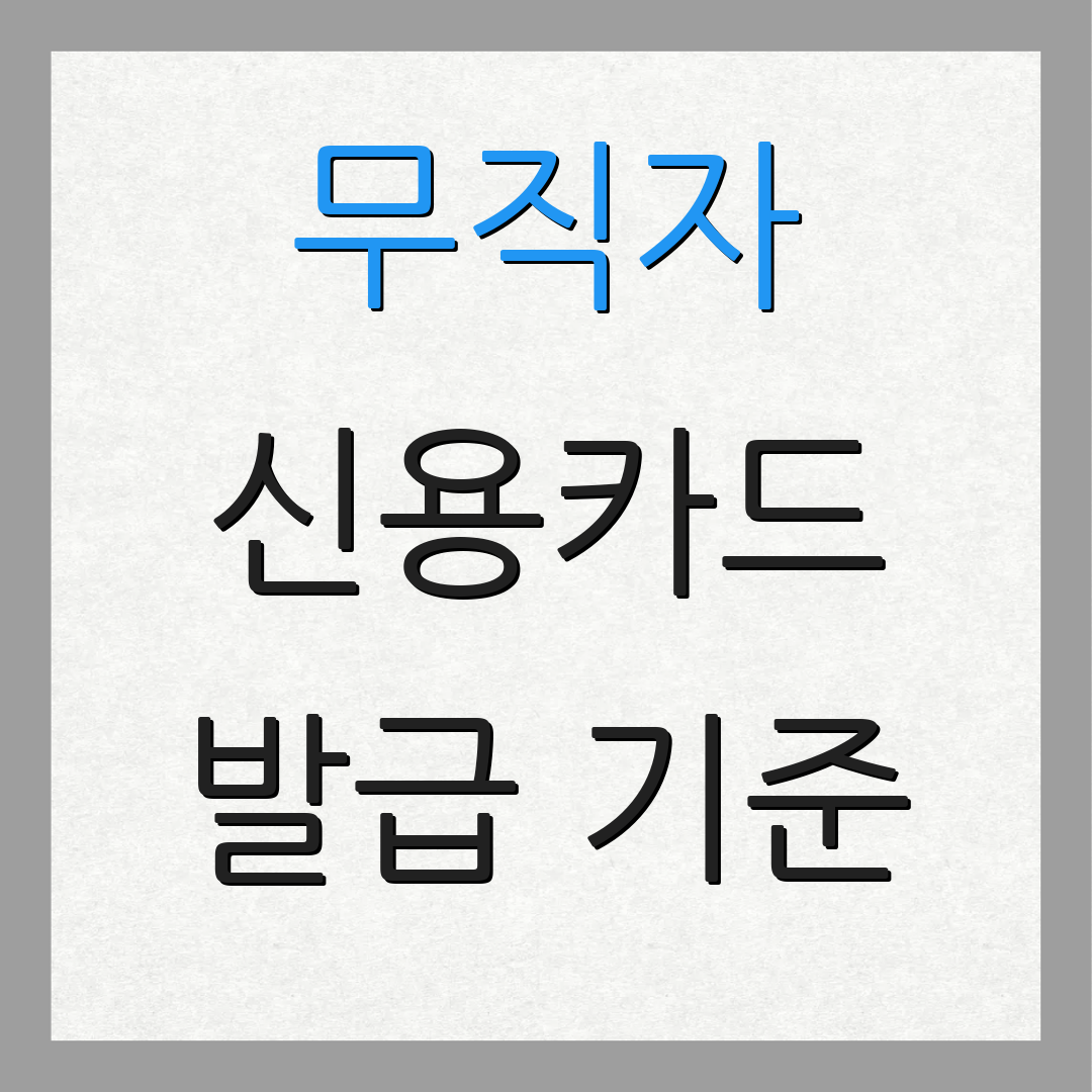 무직자 신용카드 발급 기준 | 신청 절차 | 예상 신용 한도