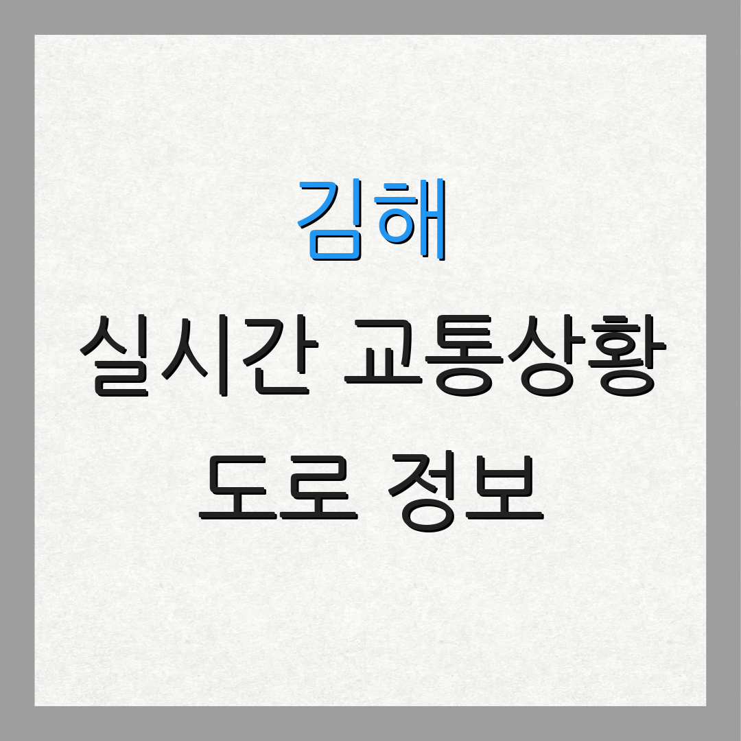 김해 실시간 교통상황 도로 정보 | 통행료 안내 | 교통 흐름도