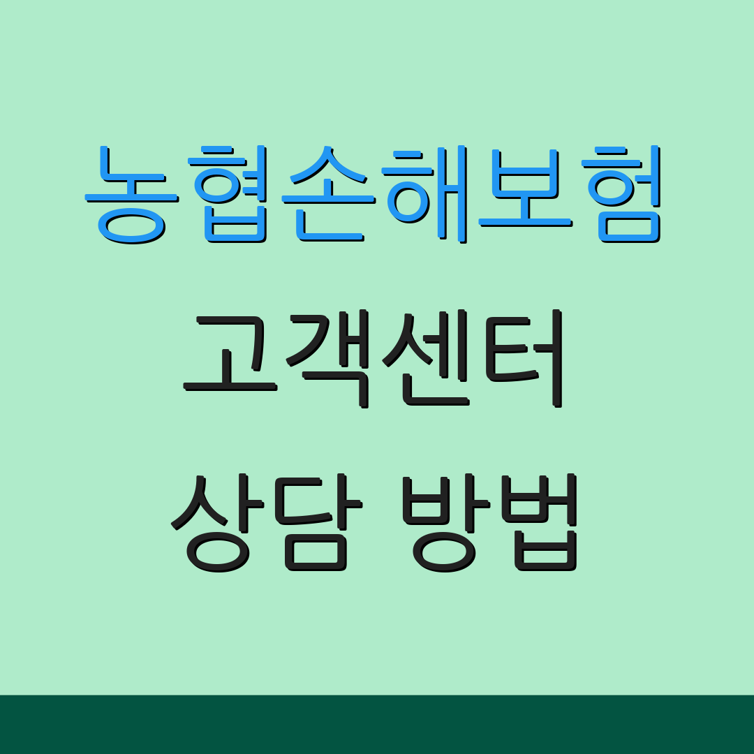 농협손해보험 고객센터 상담 방법 | 사고 접수 절차 | 고객 서비스 안내