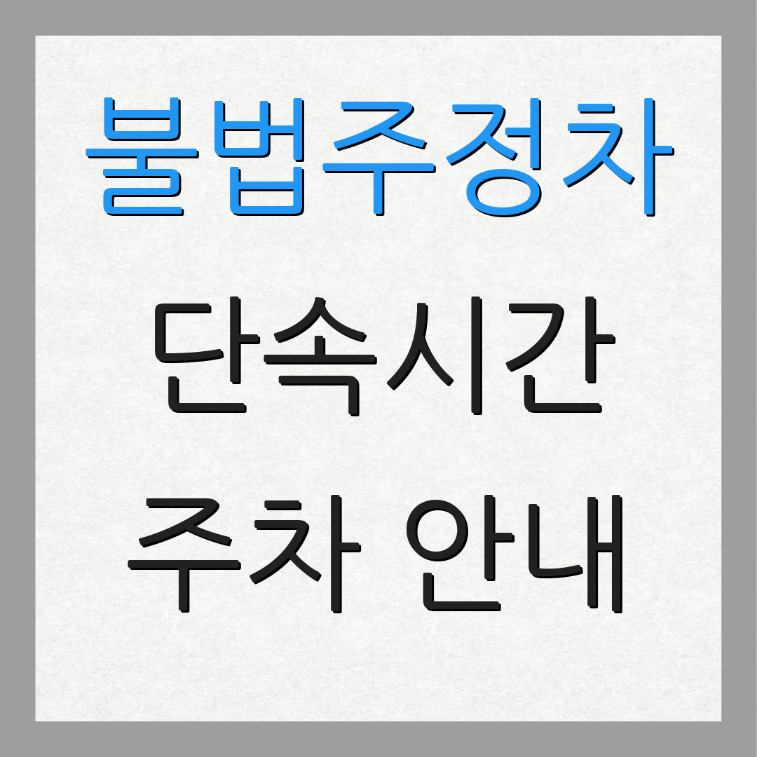 불법주정차 단속시간 주차 안내 | 과태료 확인 | 주차소식