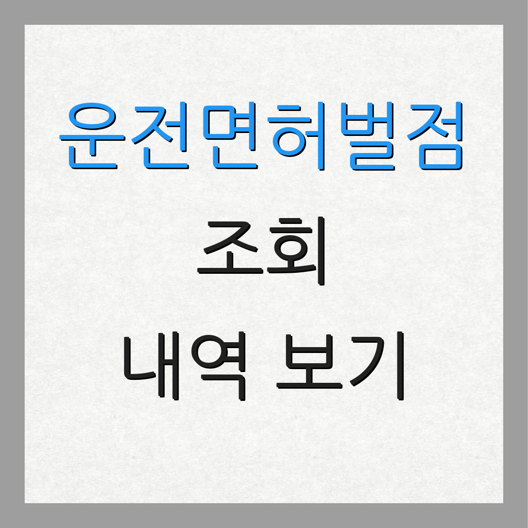 운전면허벌점 조회 내역 보기 | 로그인 없이 확인 | 추가 정보 알아보기