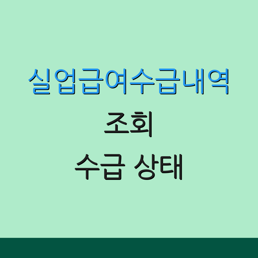 실업급여수급내역 조회 수급 상태 | 지원 내역 조회 | 추가 정보