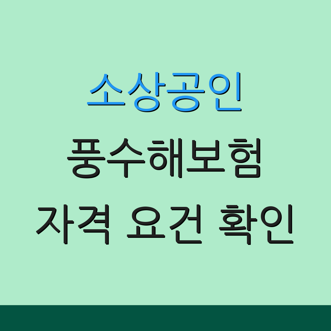 소상공인 풍수해보험 자격 요건 확인 | 지원 신청 방법 안내 | 추가 정보 안내